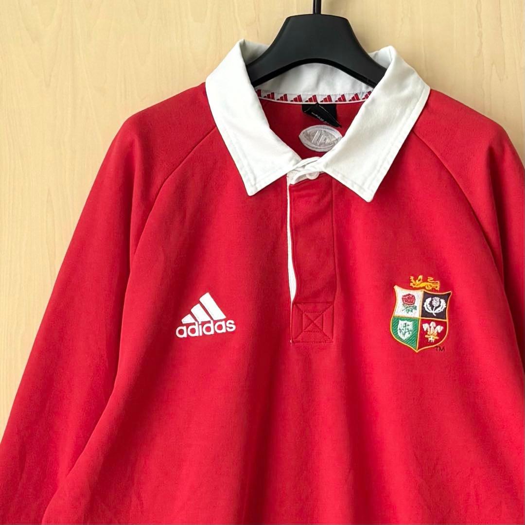 00s古着　アディダス　ブリティッシュ＆アイリッシュ・ライオンズ　ラガーシャツ