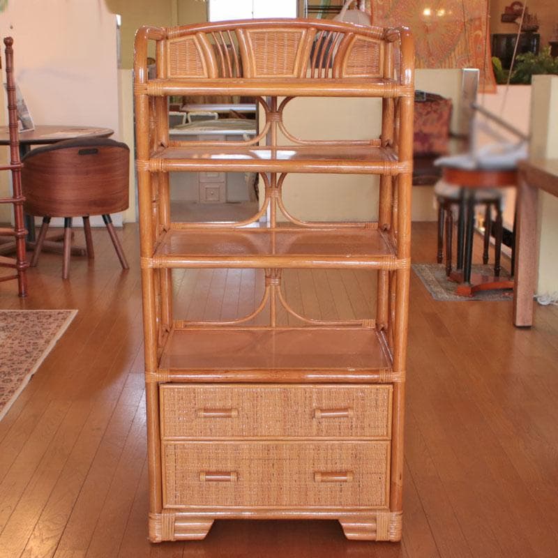 ラタン製ラック オープンラック 籐家具 棚 ナチュラル 214-1333