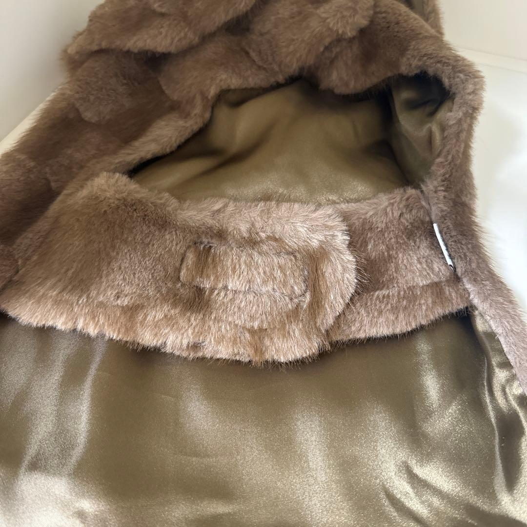 ファー素材 立体デザイン スヌード