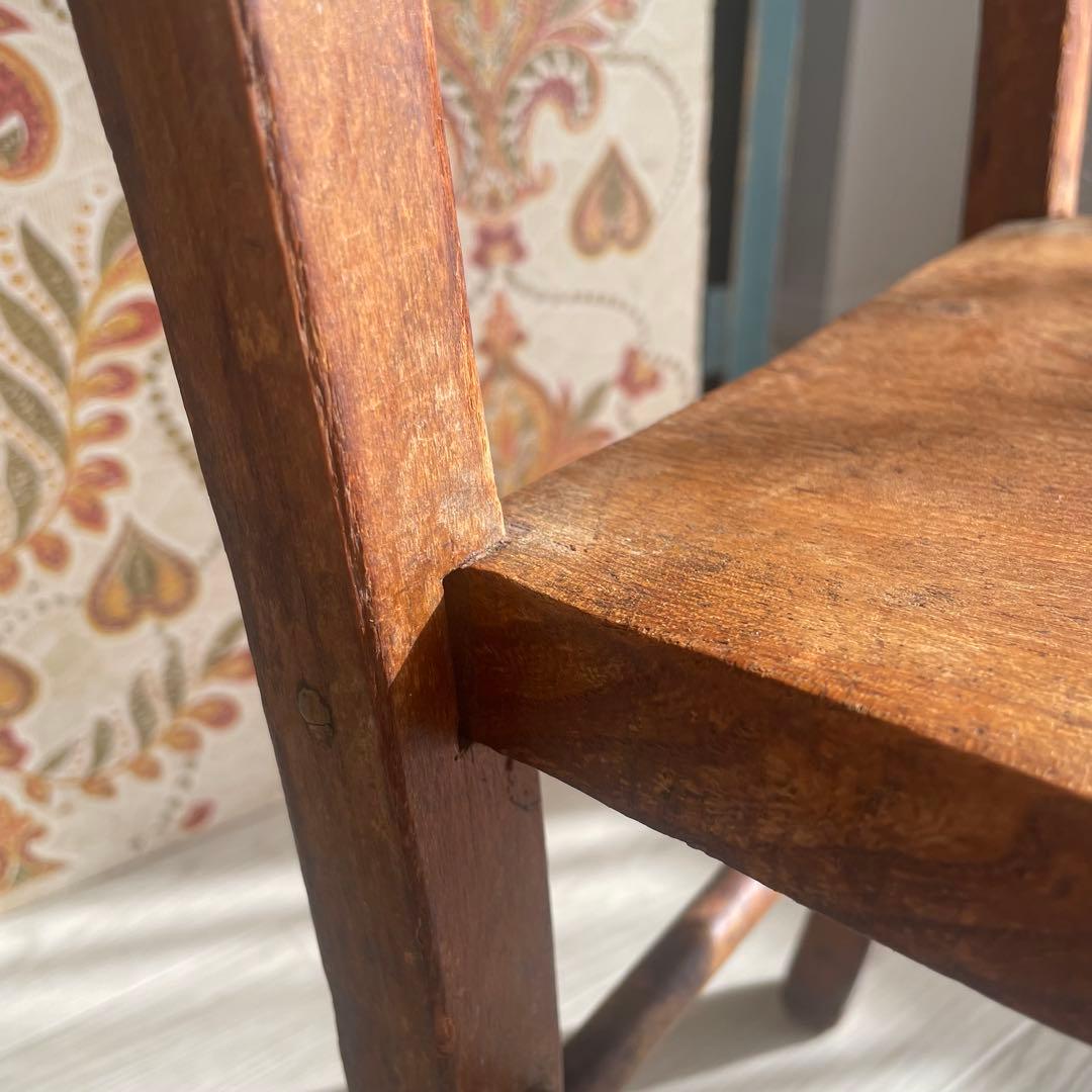 アンティーク/イギリス製/子供用/椅子/木製