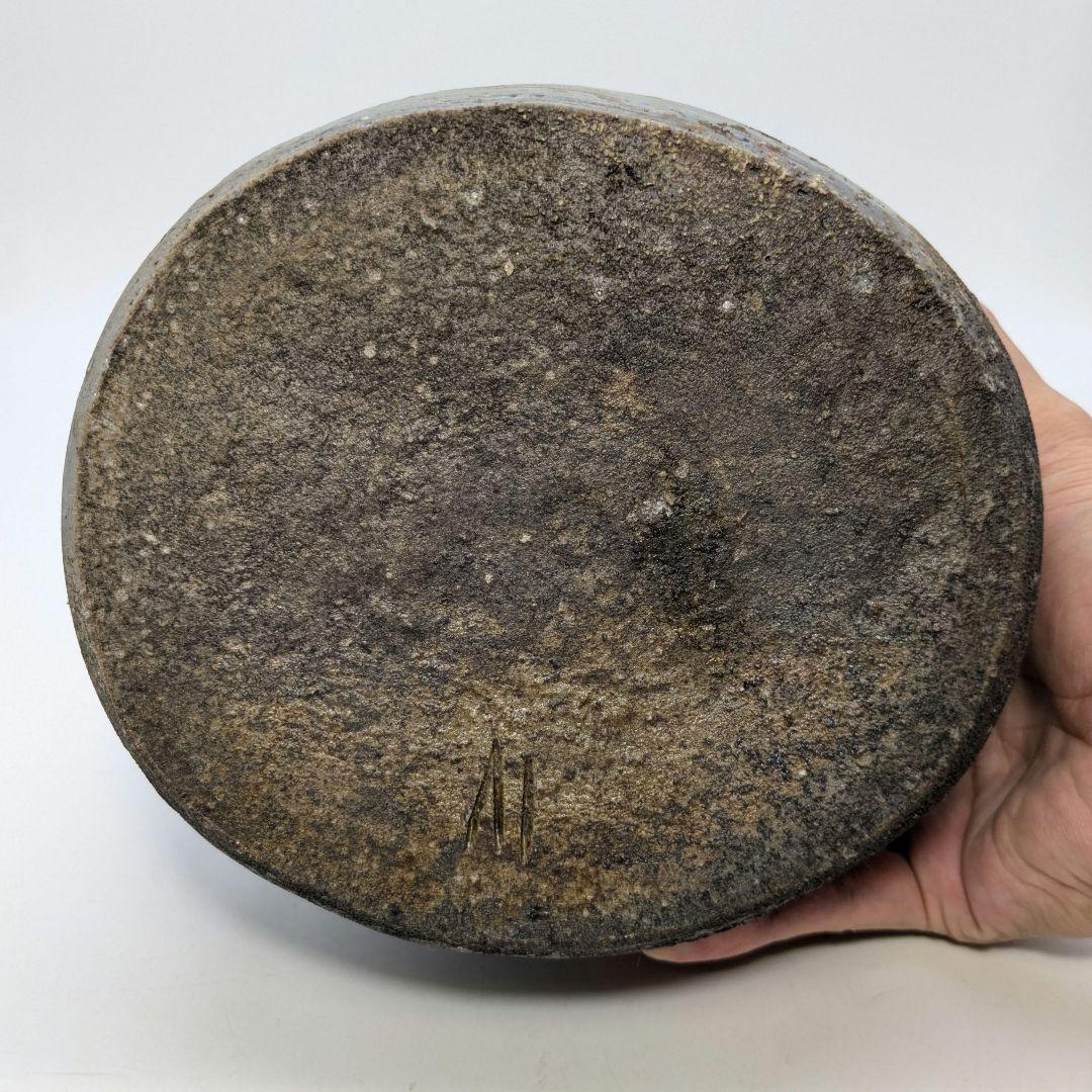 人間国宝 伊勢崎淳 備前焼 窯変扁壺 用心箱 扁壷 花器 耳付花入 花瓶 置物