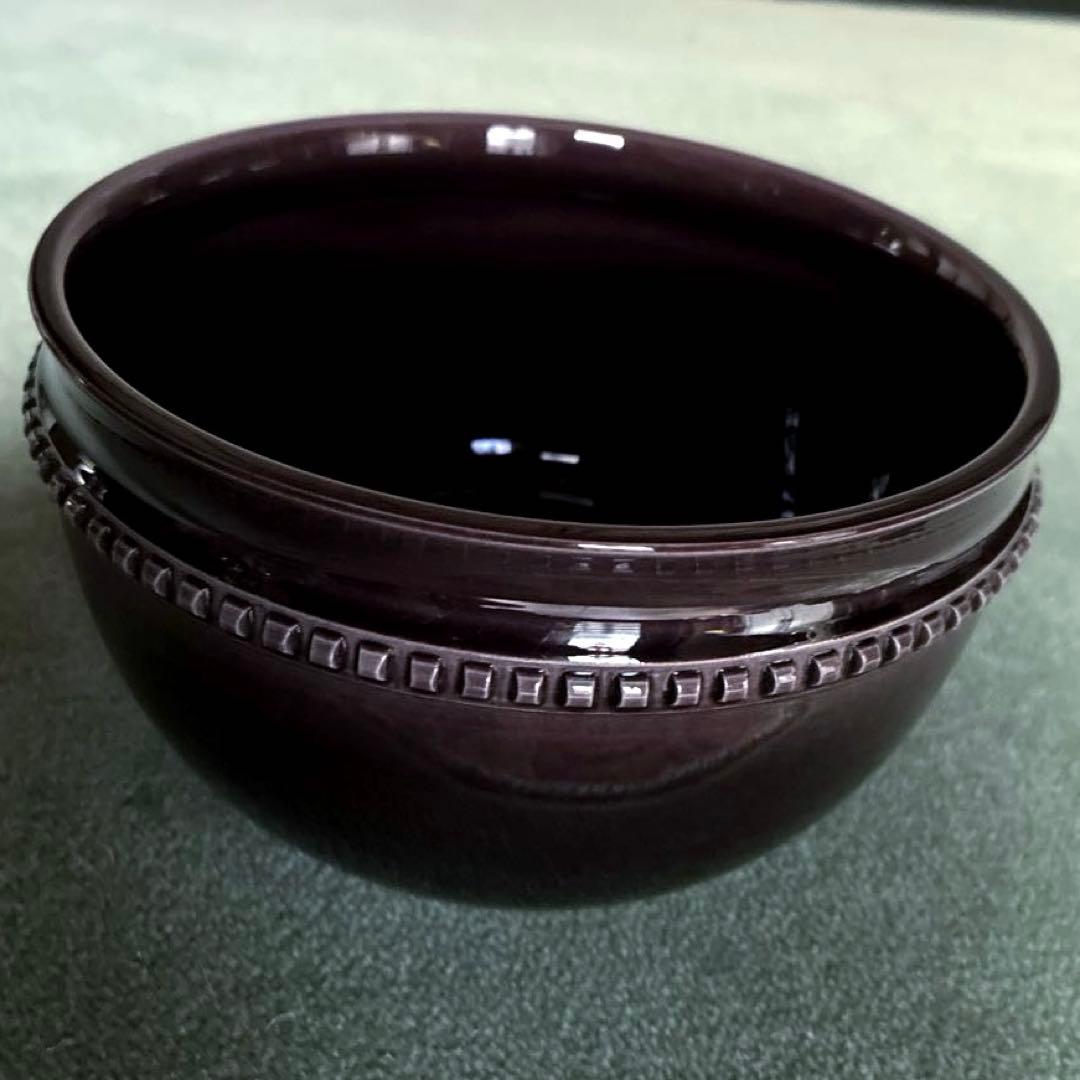 美品✨【茶道具】紫交趾　鋲紋　建水✨中村翠嵐✨ 御物袋【紫縮緬】共箱　外箱　歴栞