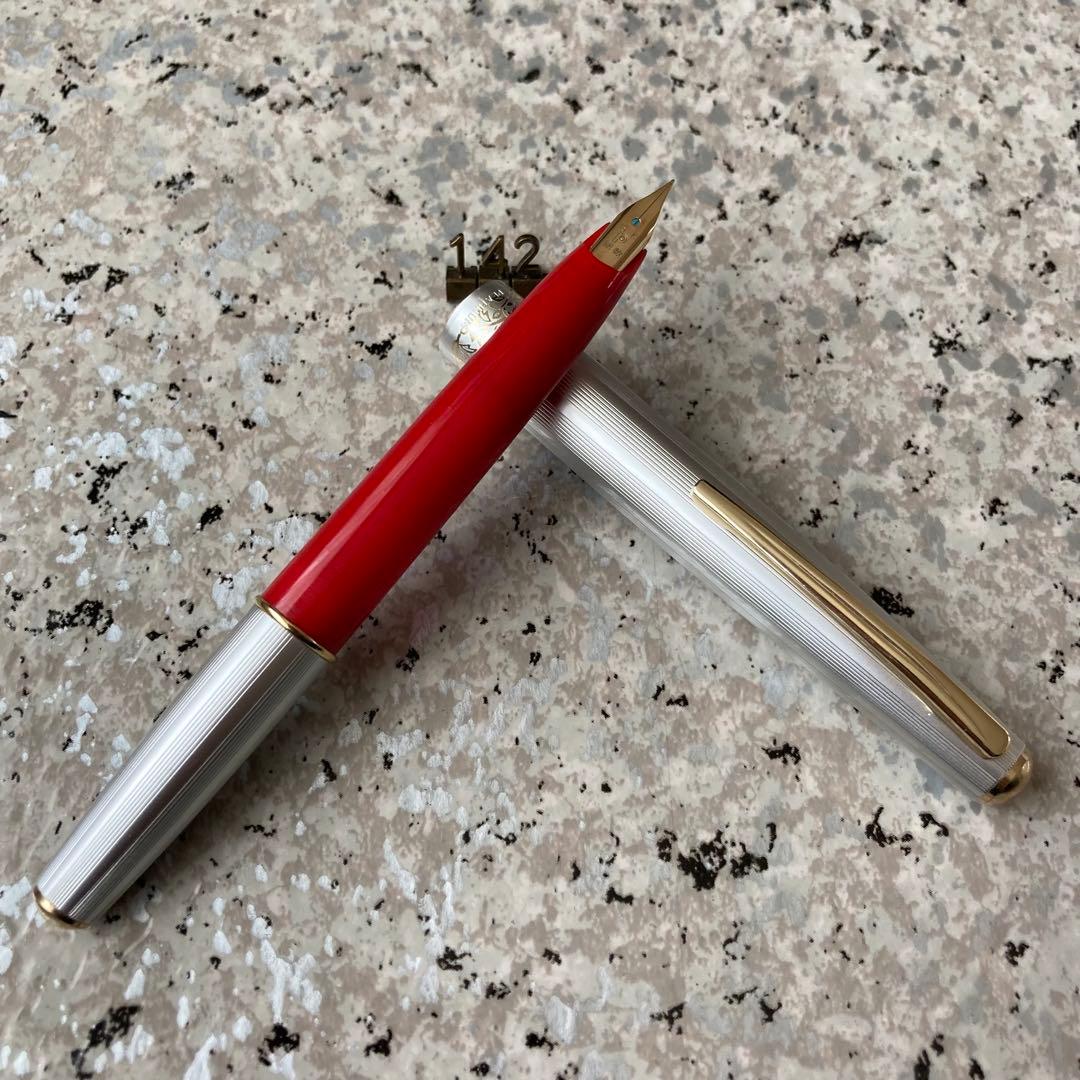 #142 未使用品 万年筆 PLATINUM プラチナ アルミ18k