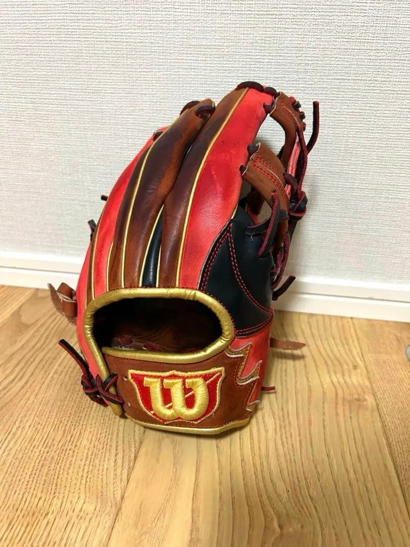 Wilson ウィルソン 軟式グローブ レッド/ブラック /ゴールド 内野用