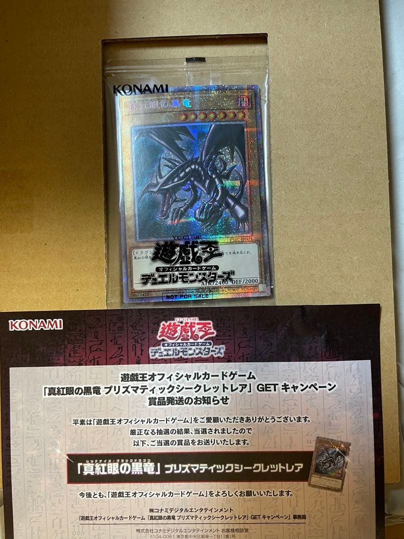 遊戯王 真紅眼の黒竜 レッドアイズブラックドラゴン プリズマ　当選品