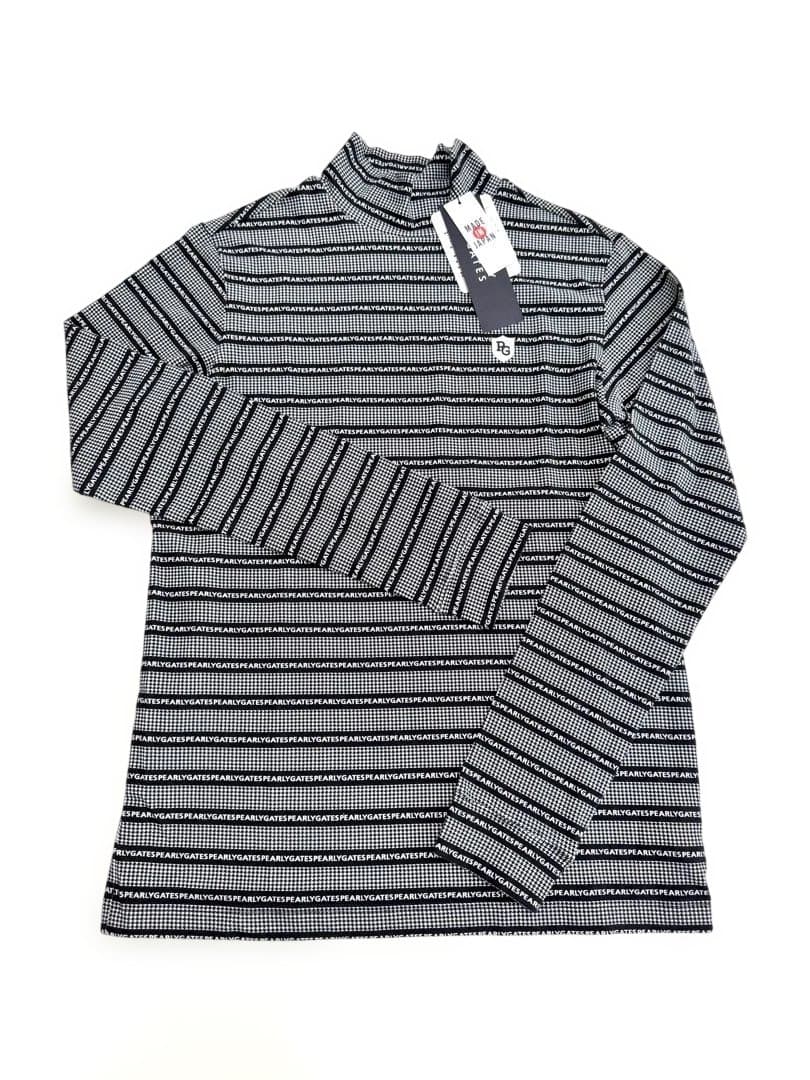 【未使用品】パーリーゲイツ ベア天千鳥ボーダー ハイネックカットソー（サイズ2）