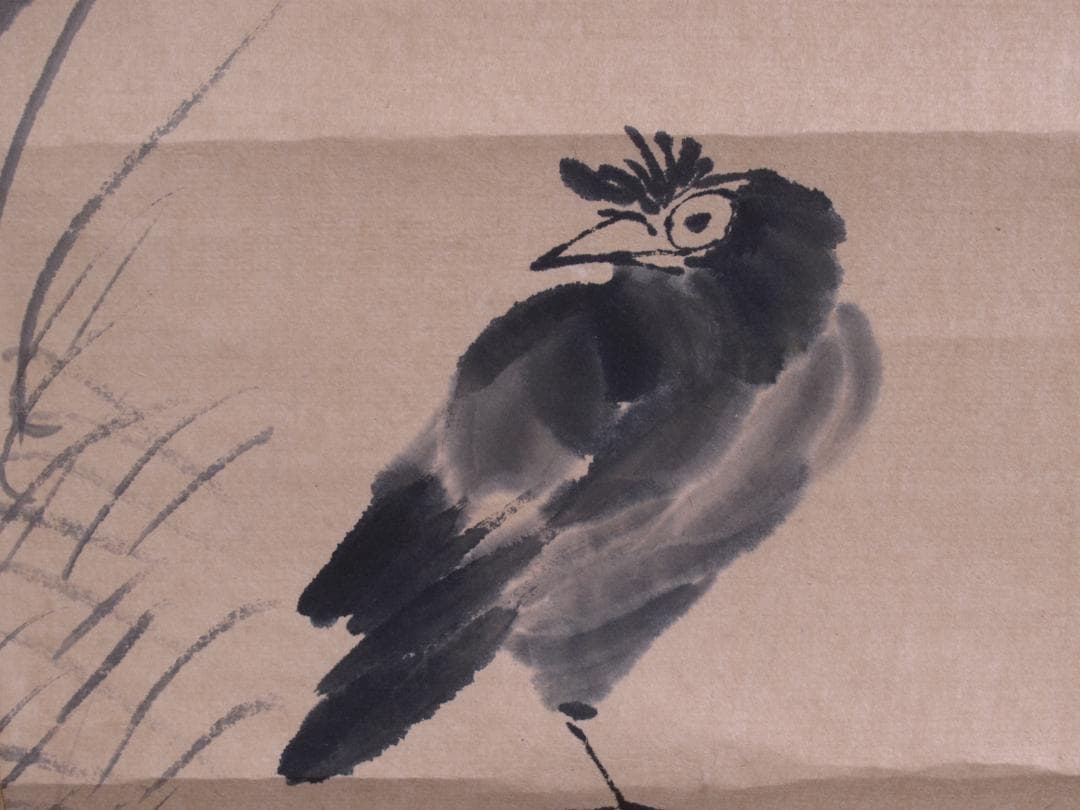 蔵整理品　中国清時代掛け軸　肉筆水彩絵　骨董品　I1554A13-1