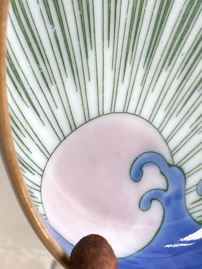 ◾️江戸中期様式　陽光×波兎文　色絵小皿（直径14cm）｜三鷹ギャラリー猫 購入