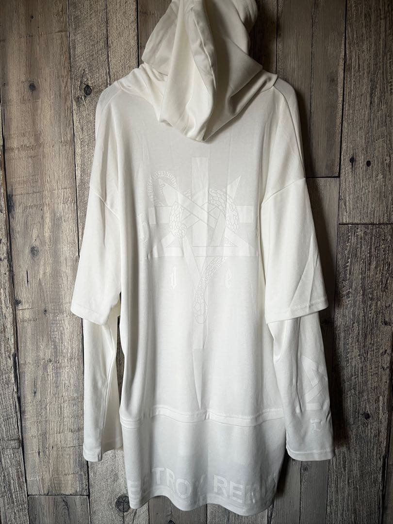 美品 会場限定品 HYDE フーディー ロング Tシャツ フェイクレイヤード L