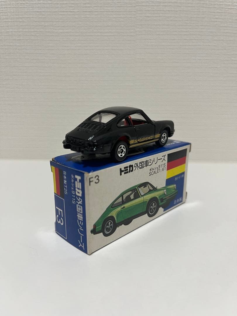 トミカ 青箱 F3 ポルシェ 911S (黒/金タンポ) レアな黒 当時物 絶版