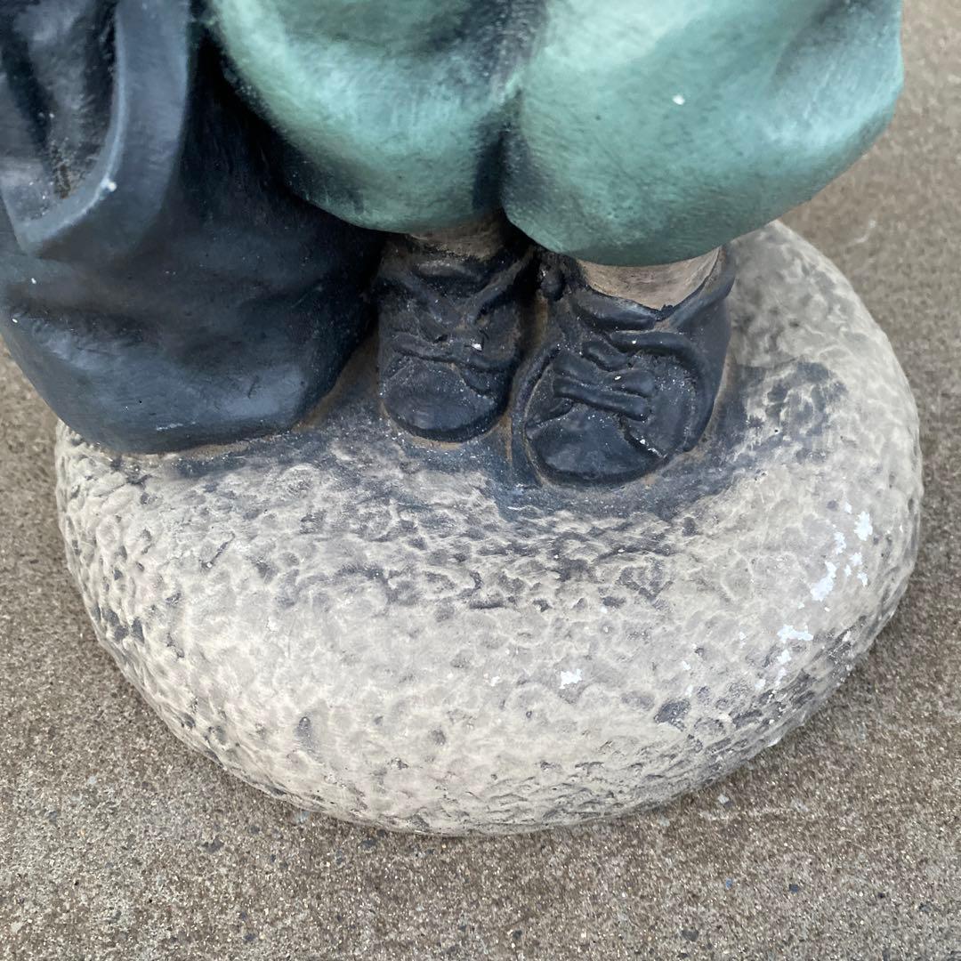 ドアストッパー　軍人の少年 置物 約45cm コンクリート　12kg