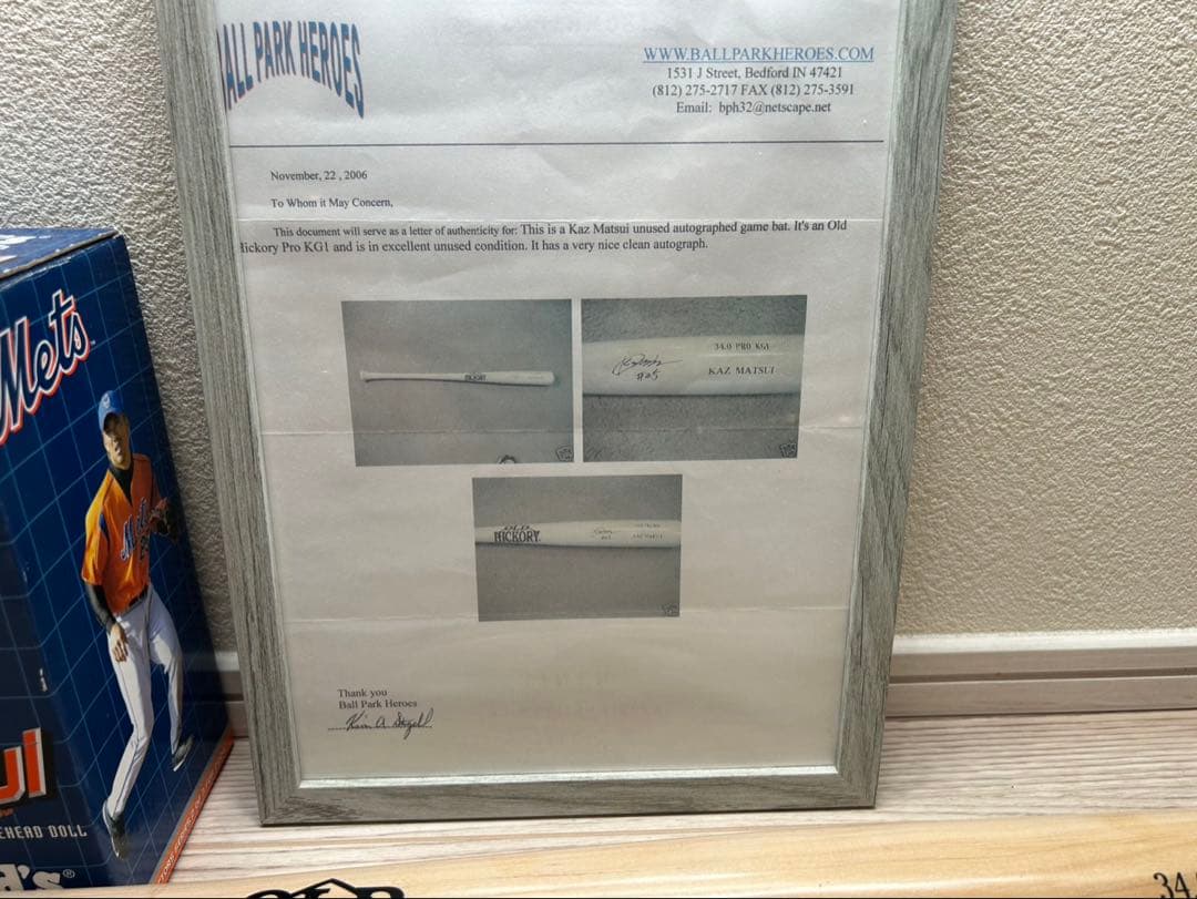 松井稼頭央 NYメッツ サイン入りバット　ボブルヘッド