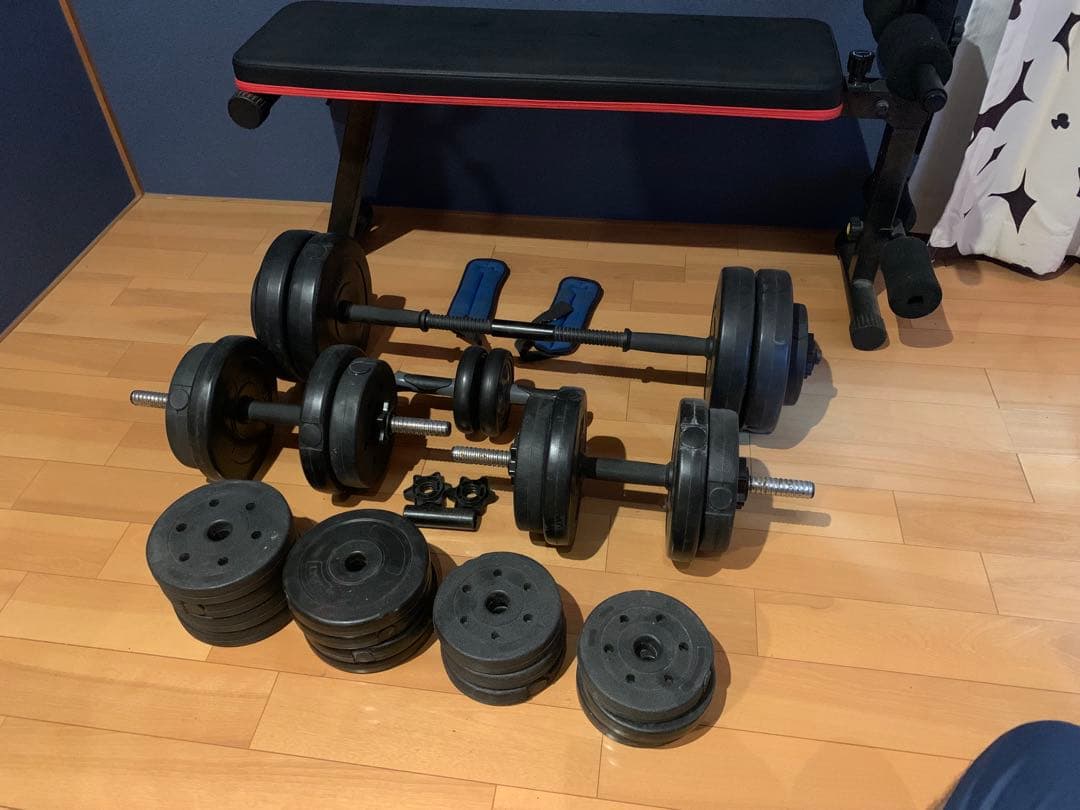 ウェイトプレートと調整可能なベンチセット