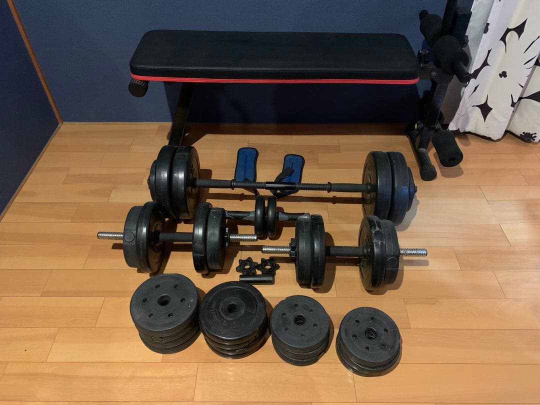 ウェイトプレートと調整可能なベンチセット