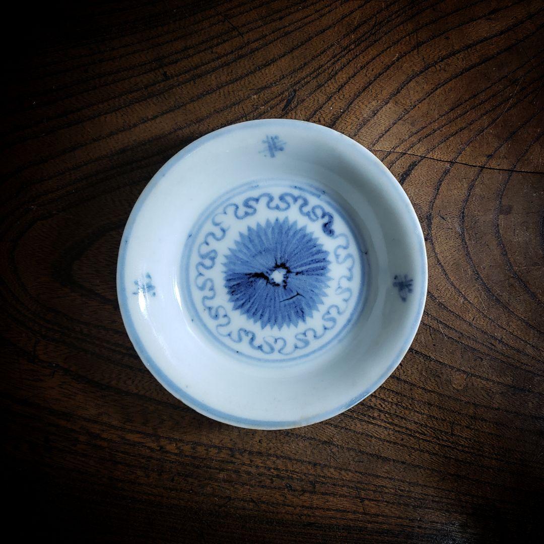 小皿　豆皿　染付　中国骨董　花