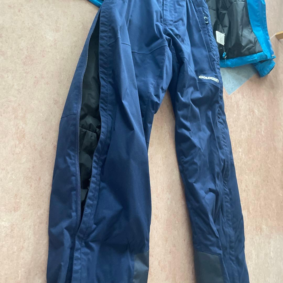 ジュニアスキーウェア 上下セットgoldwin 青/紺160