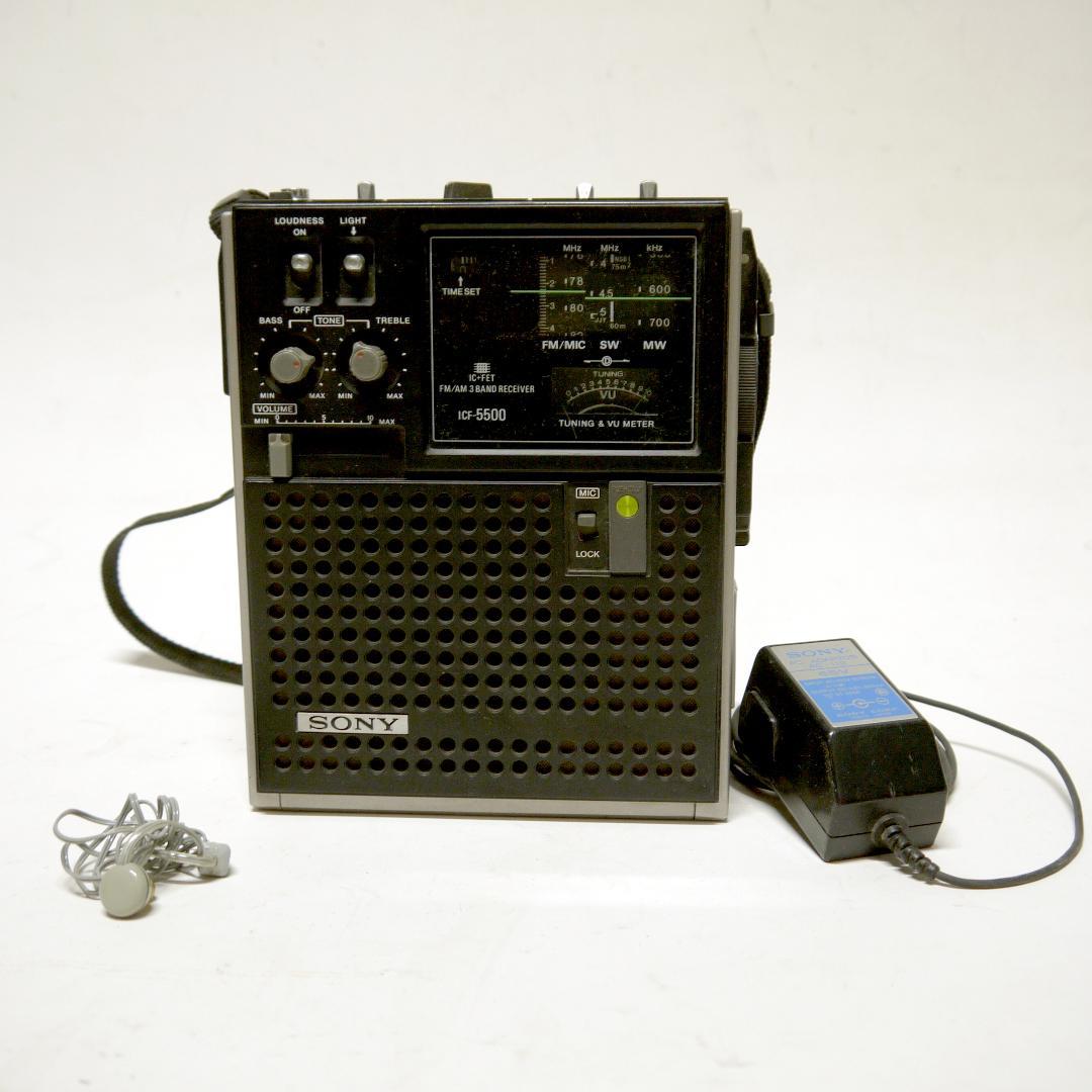SONY ICF-5500 ACアダプターとイヤフォン付き