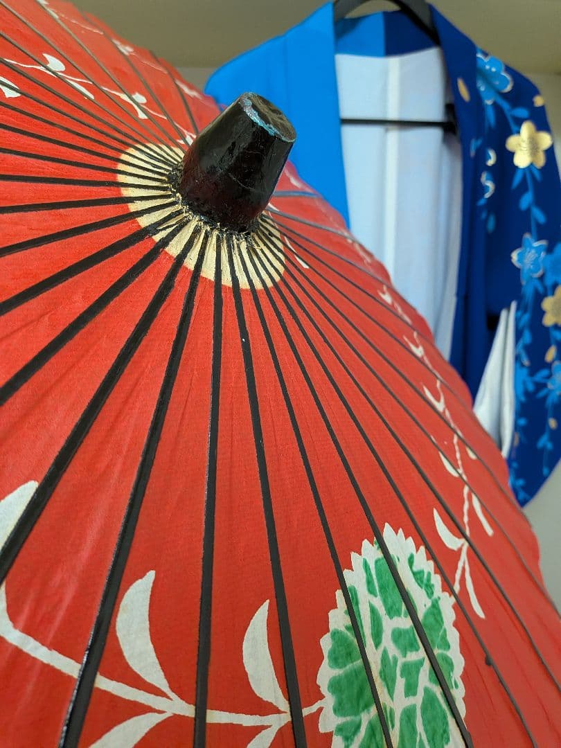 海外コレクター向け女性用優美ＪＡＰＡＮ着物＆日本和傘ペア２点セットコレクション