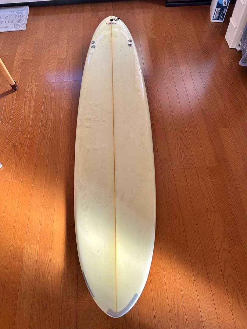 サーフボード　FCS クリーム色 ロングボード トライフィン