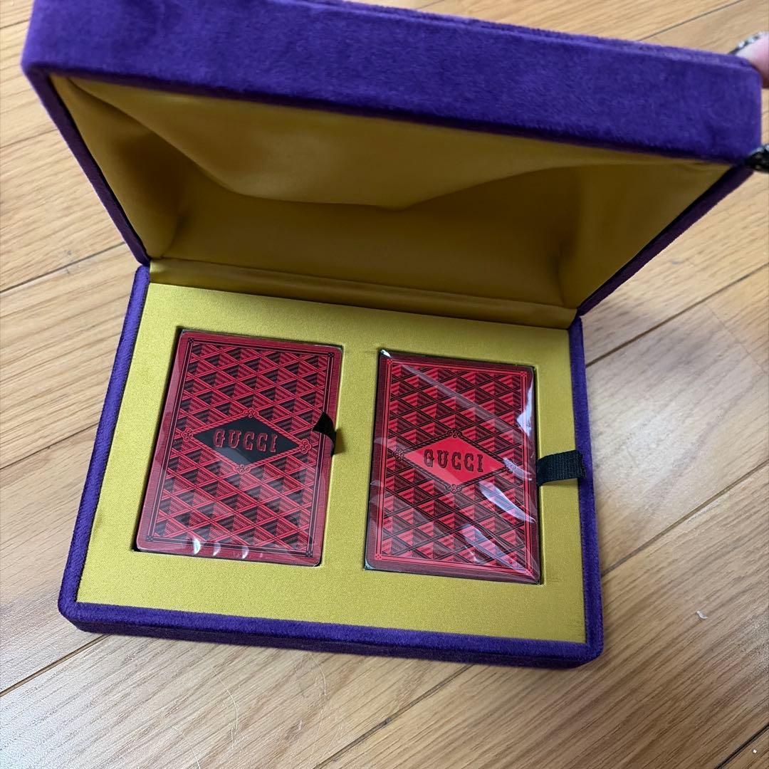 希少 GUCCI トランプ2つセット 紫ベロアケース付き