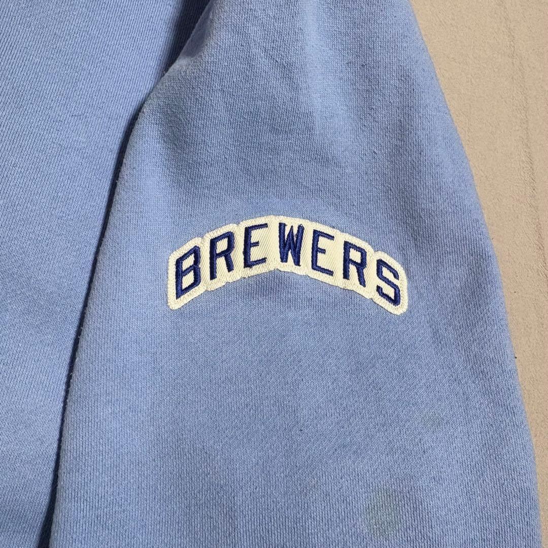 80s MLB 公式 ブリュワーズ パーカー 裏起毛 ワッペン 刺繍