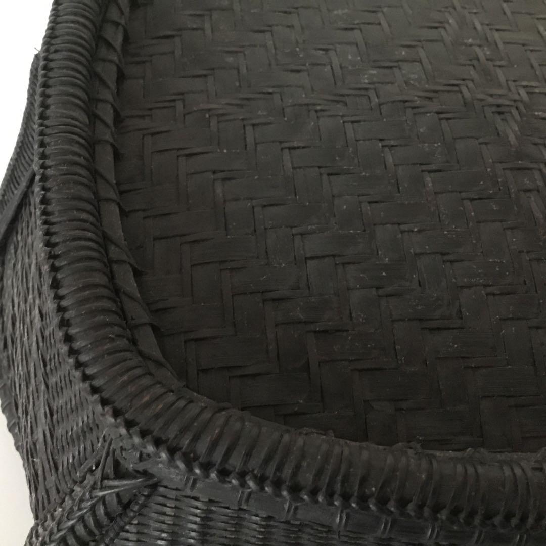 唐物　篭組　時代炭斗　茶道具　木箱付き