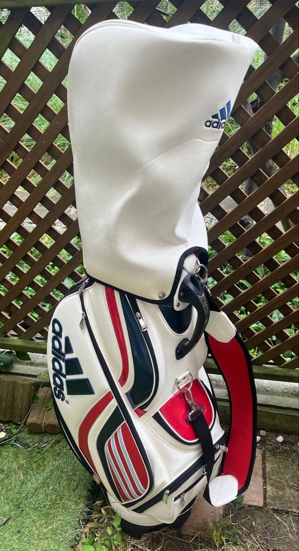 adidas ゴルフバッグ・キャディバッグ ホワイトレッド
