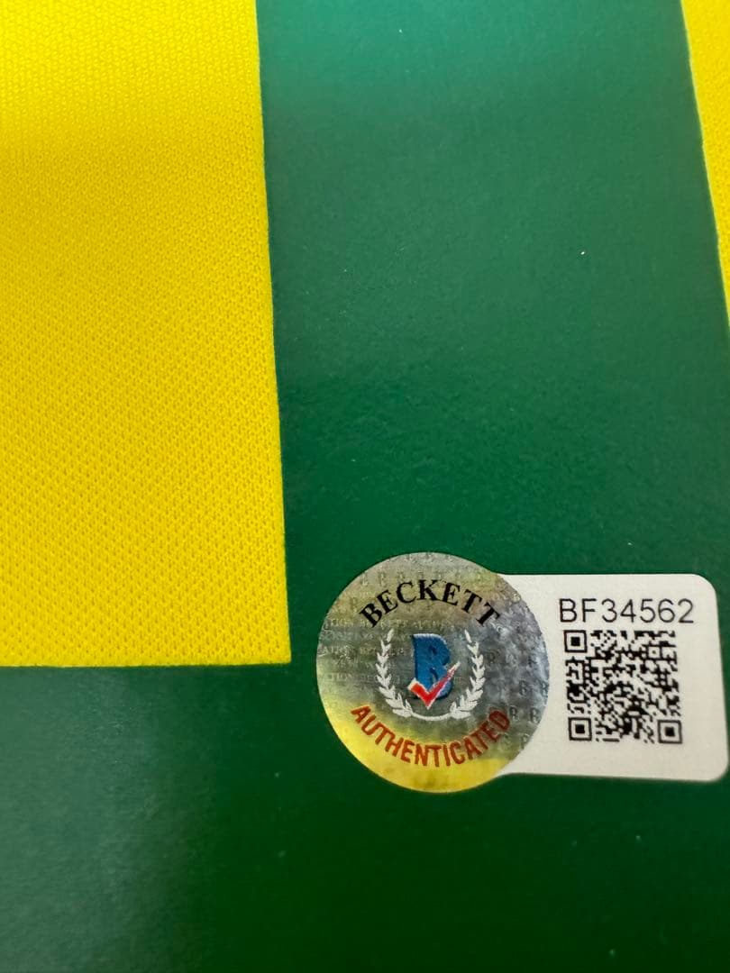 ブラジル代表 ロナウドサイン入りユニフォーム　日韓W杯 ベケット社証明シール付き