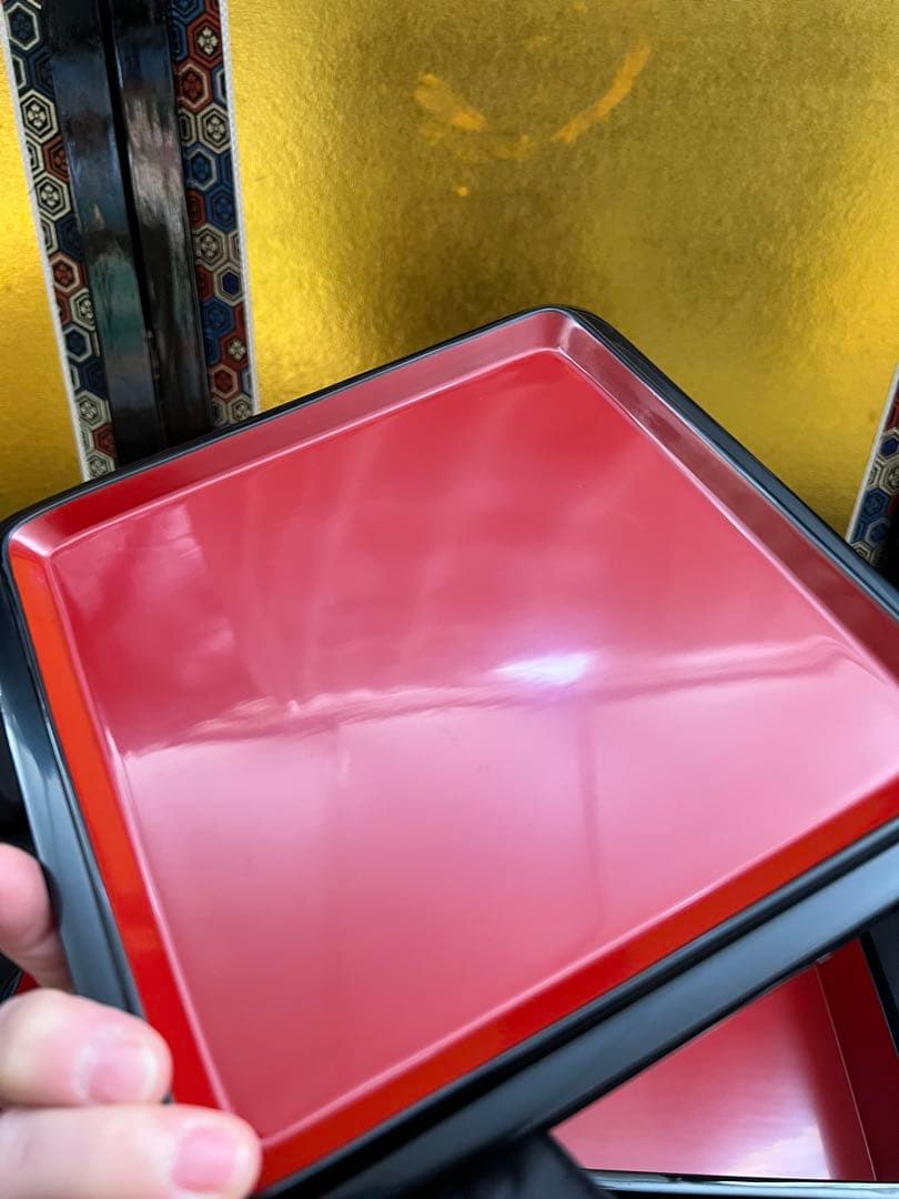 輪島塗　五島屋　布着本堅地　五島屋謹製　金蒔絵　綿毛　三重箱 共箱