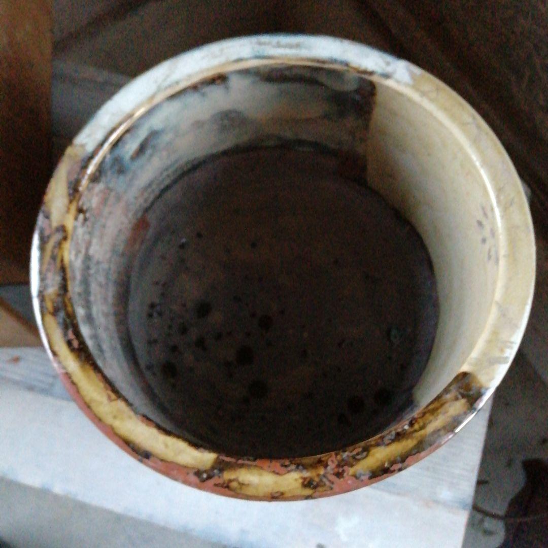 瀬戸焼　沈入変釉火鉢　26cm　昭和中期