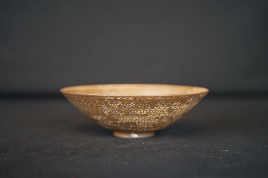 金田鹿男 三島手平茶碗 共箱 茶道具