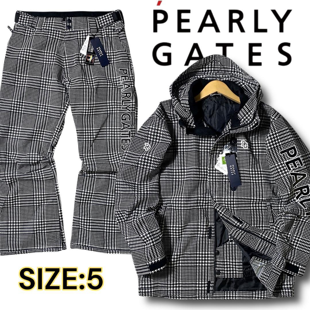 定価10.6万 L パーリーゲイツ 千鳥格子柄 スノーウェア スノボ 上下セット