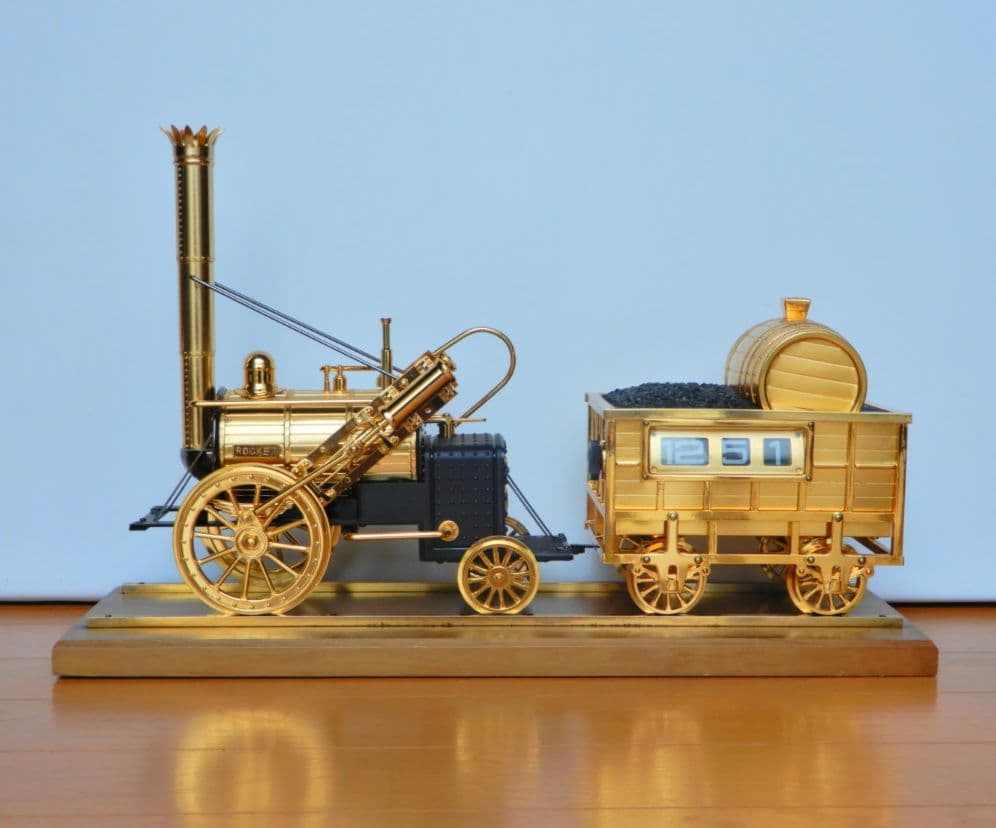 【昭和レトロ 希少】ロバート・スチーブンソン ロケット号 デジタルクロック搭載