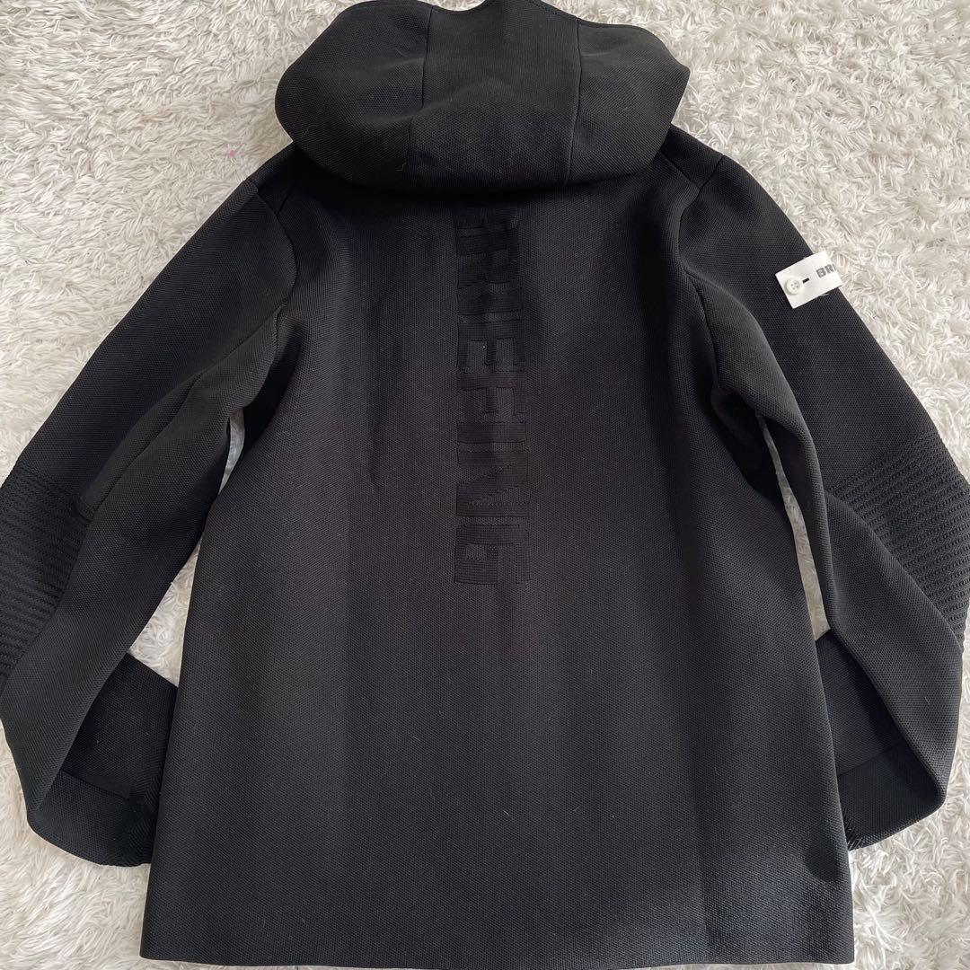 未使用級 ブリーフィングゴルフ ニットパーカー バックロゴ S レディース 黒