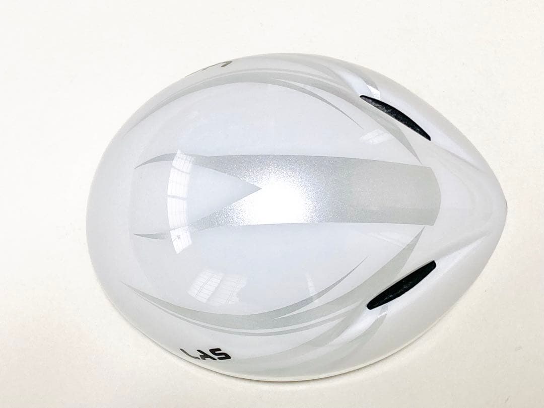 極美品LAS MISTRAL-ICEヘルメット54-61cm ホワイト/シルバー
