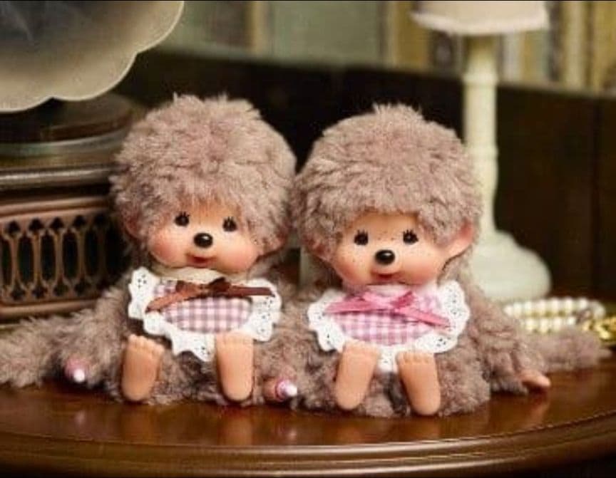 モンチッチ もこもこスウィートブラウン エプロン【ブラウン・ピンク】セット