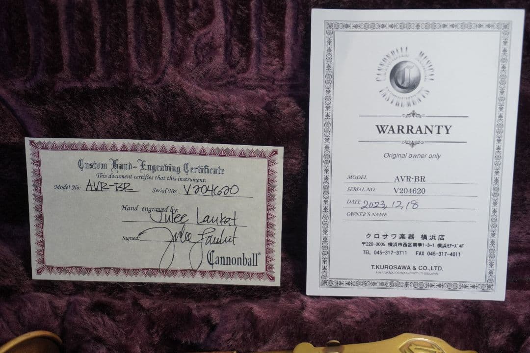 cannonball アルトサックス ブラス製 ラッカー仕上げ