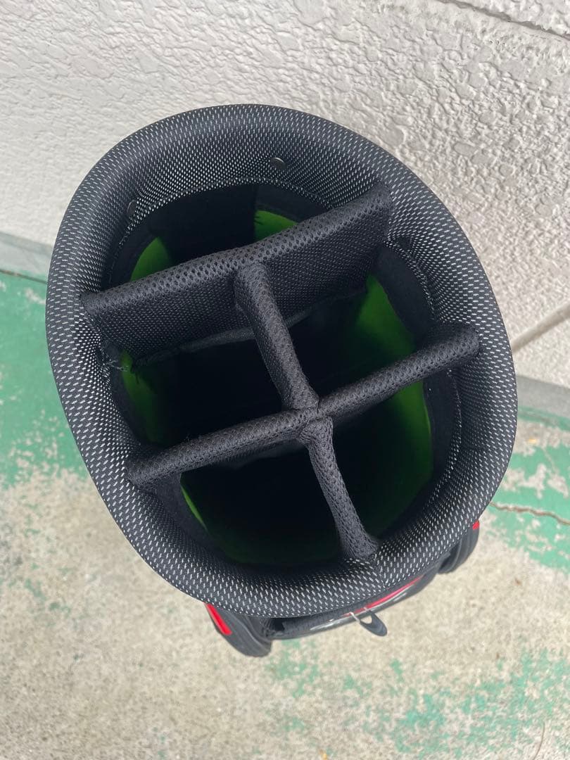 【美品・倉庫保管品】ミズノ　キャディーバッグ　ゴルフ　クラブケース　黒×赤