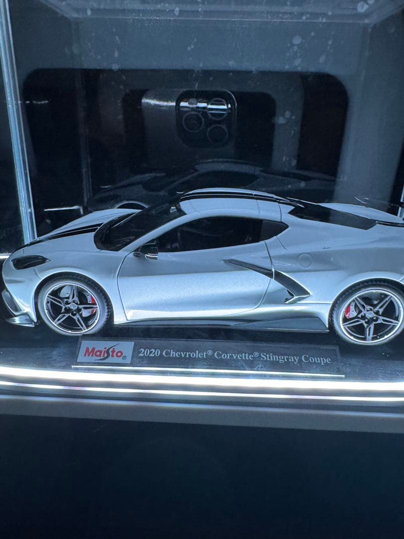 【世界に一つ‼️】Corvette 1/18 ジオラマ LED 展示 鑑賞用 模型