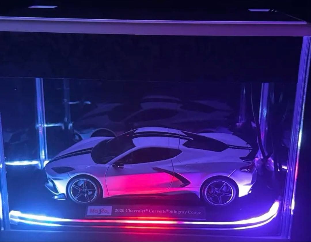 【世界に一つ‼️】Corvette 1/18 ジオラマ LED 展示 鑑賞用 模型