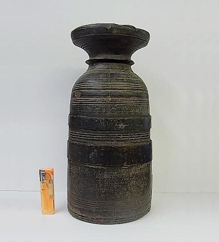 ★B0501★ネパール　古民具　木製ボトル　 タマン族　シェルパ族　アンティーク
