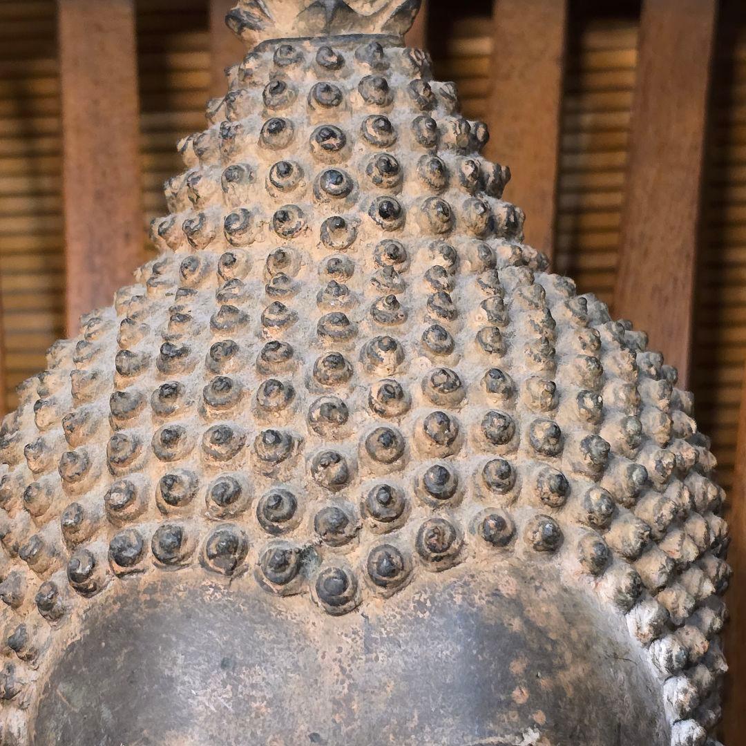 仏頭　レプリカ　タイ　スコータイ　金属製 40cm