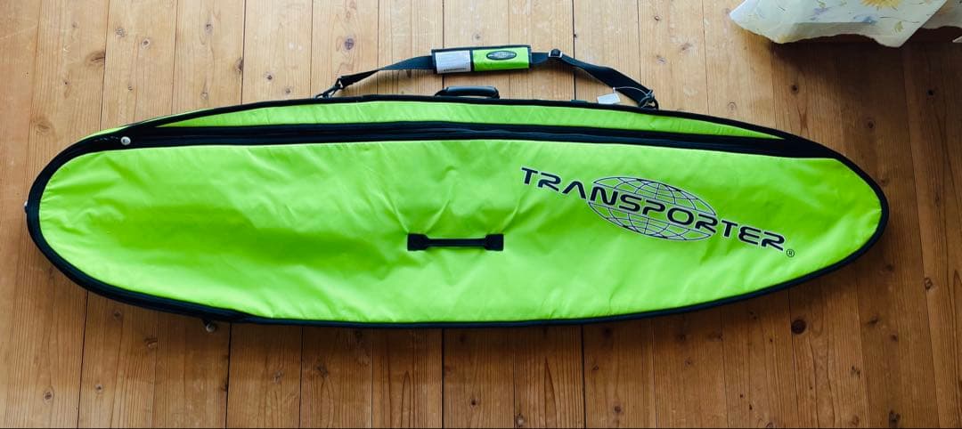 TRANSPORTER 6‘4オフセットサーフボードハードケース ネオングリーン