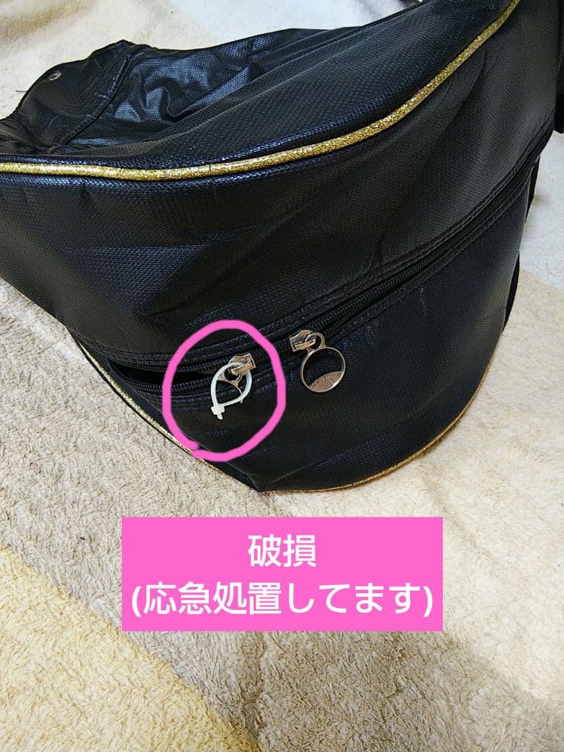 ルコック　レディース 黒と金文字のゴルフバック、黒