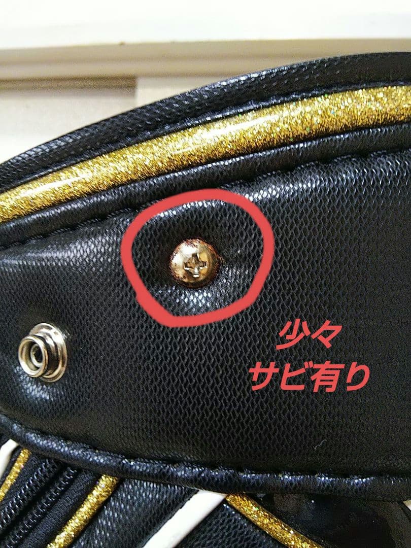 ルコック　レディース 黒と金文字のゴルフバック、黒