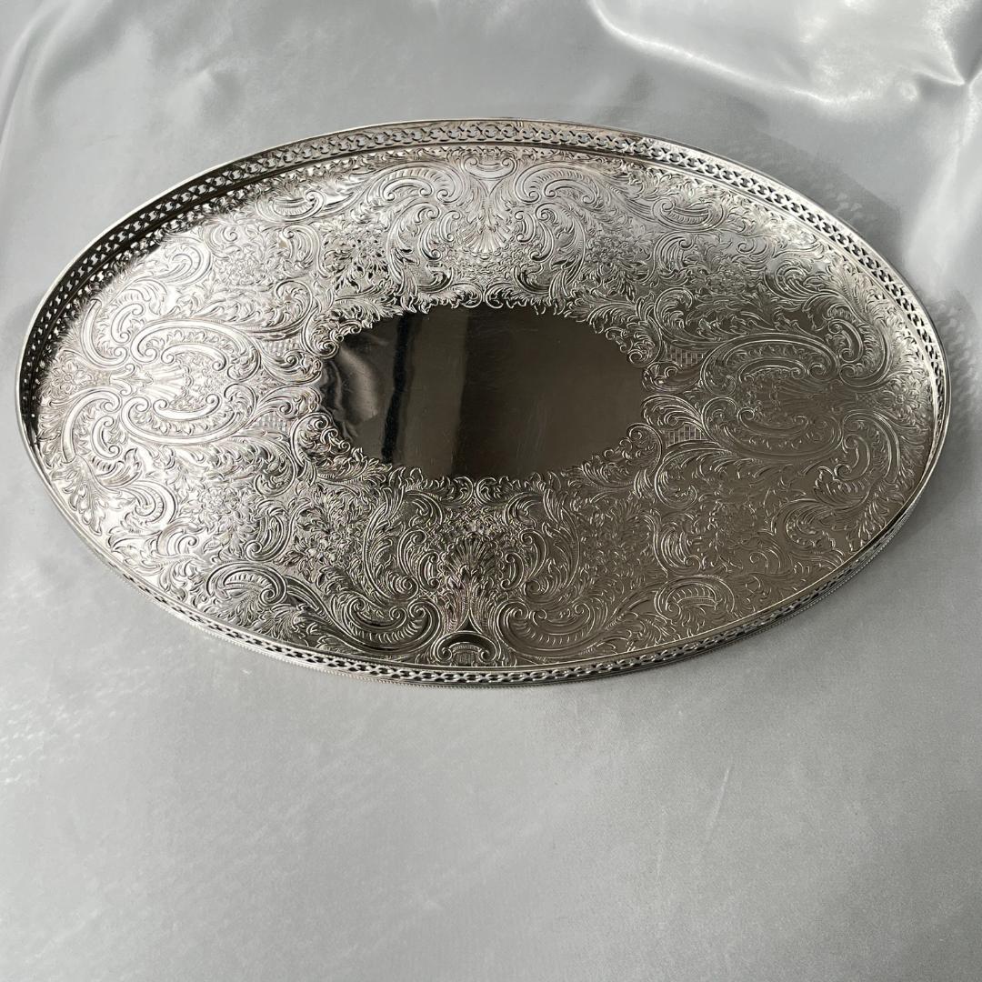 【Barker & Ellis】 ギャラリートレー オーバル型 39cm