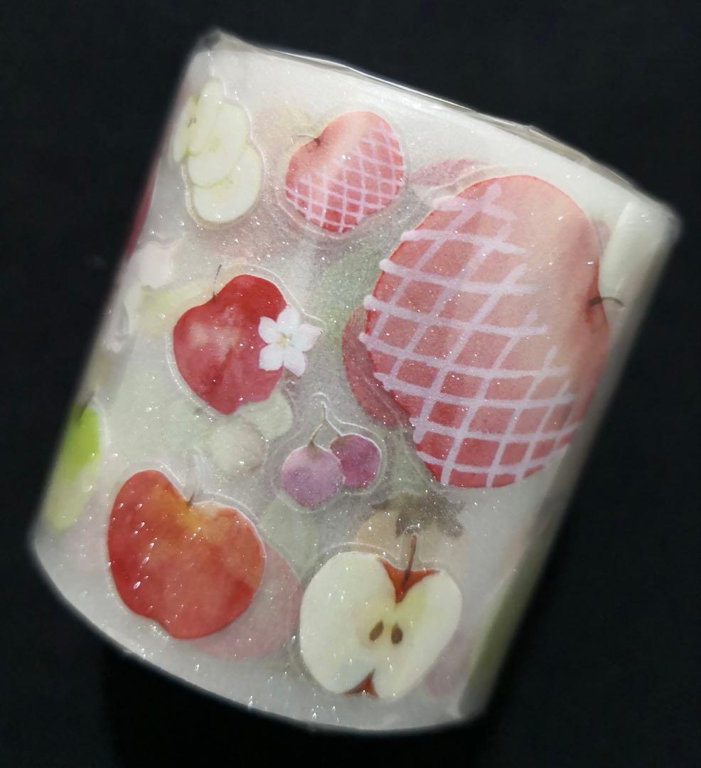 【8681】海外　マステ　5m巻売り　ラメ加工カッティング　果物　食物系