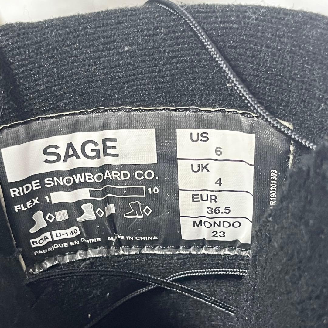 RIDE ライド SAGE スノーボードブーツBOA 23㎝ ベージュ×ブラック