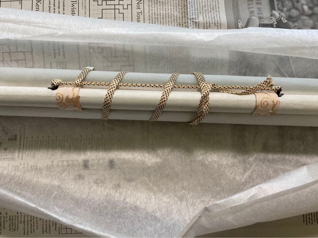 【新品未使用】尾崎春秋　6月届　蓮池水禽図　掛け軸