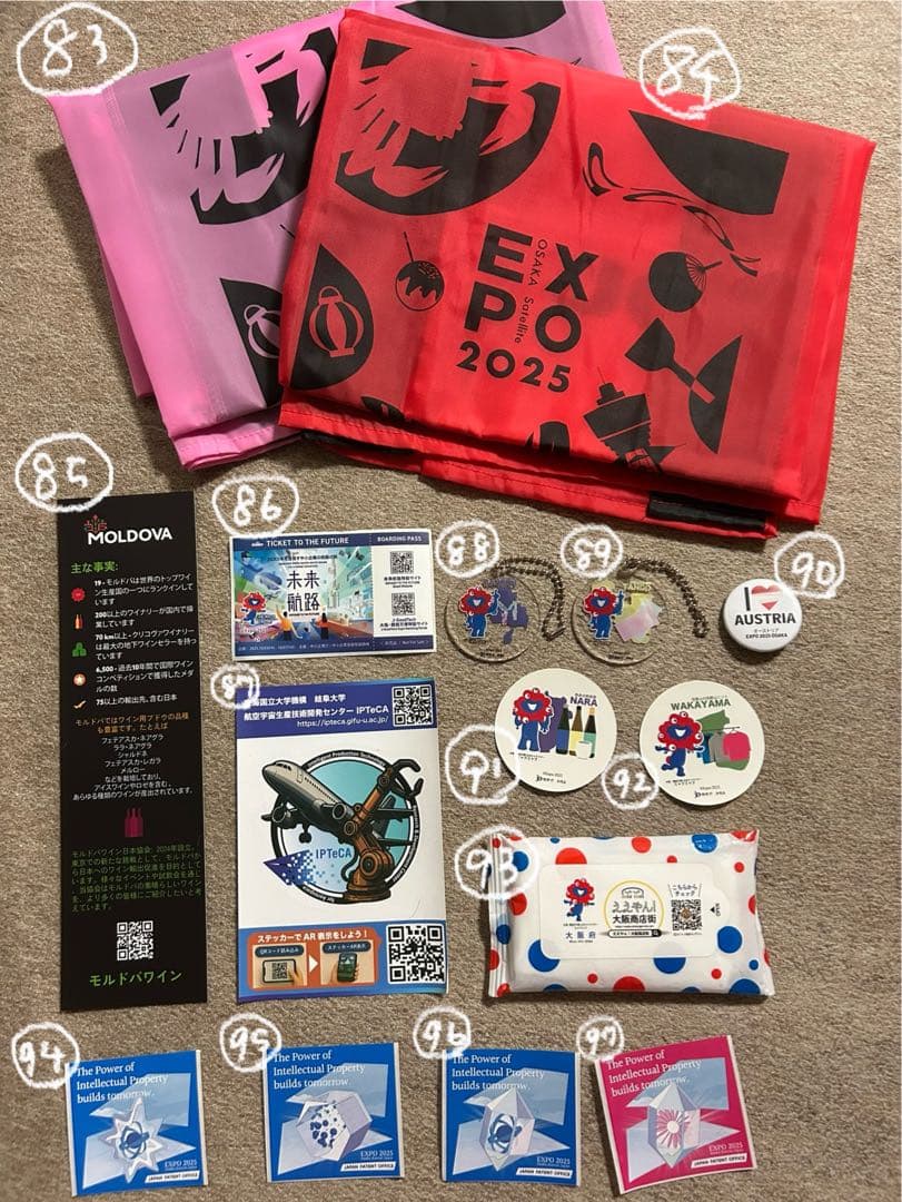 万博関連商品　希望のものを番号でコメントください！